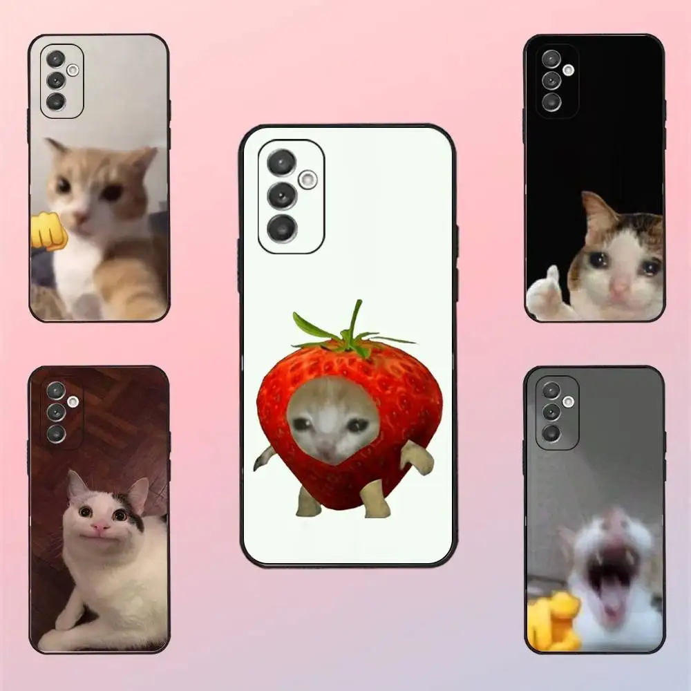 

Cat Memes Phone Case For Samsung S 25,24,23,22,30,21,10,9,Ultra,Plus,Lite,FE,4,5 G Black Soft Case