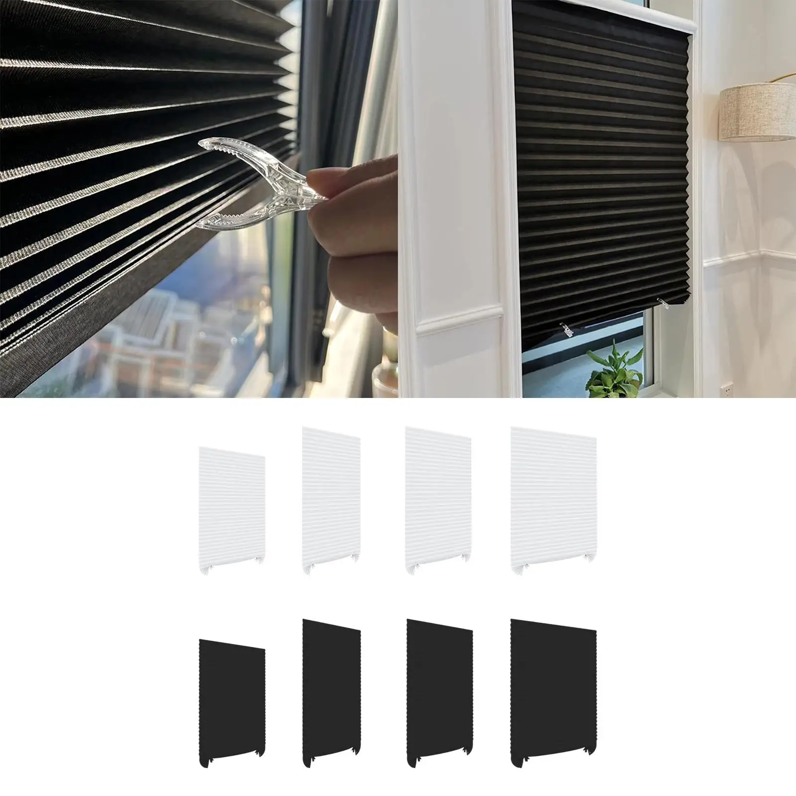 No Drill Stick on Blinds for , Easy Fit Install for Office, Bedroom Lightweight Non Woven Fabric Privacy Protection