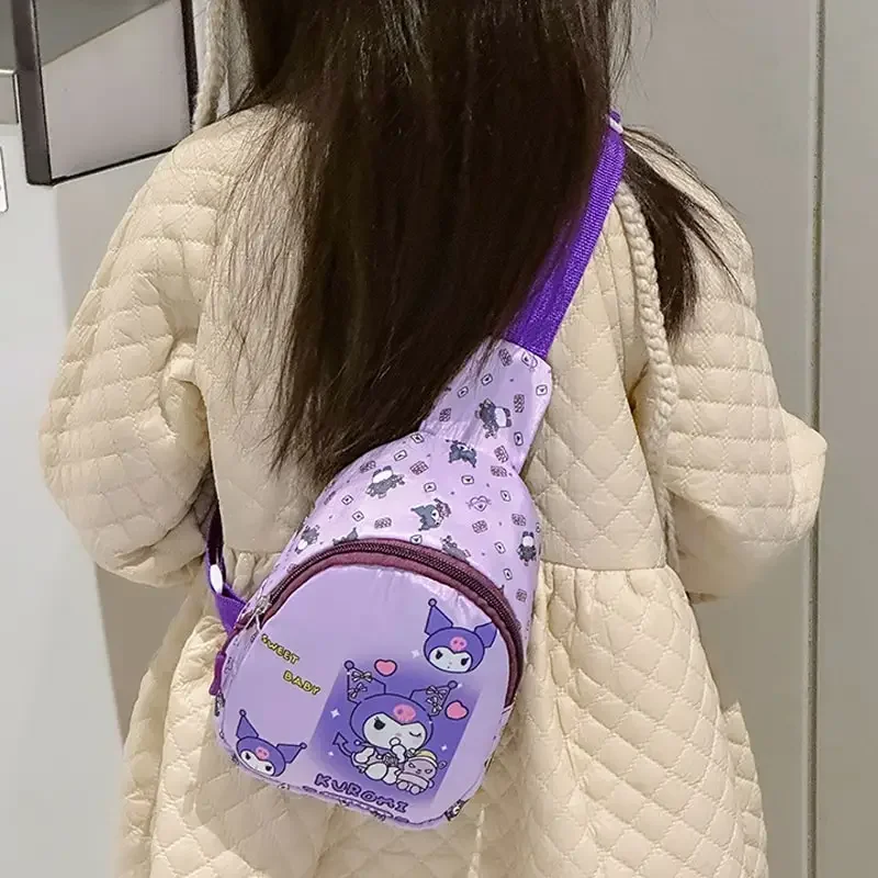 

Sanrioed Anime Cinnamoroll Kuromi My Melody Hello Kitty Slanting Shoulder Backpack Cute Cartoon Child Chest Bag Gift for Friend