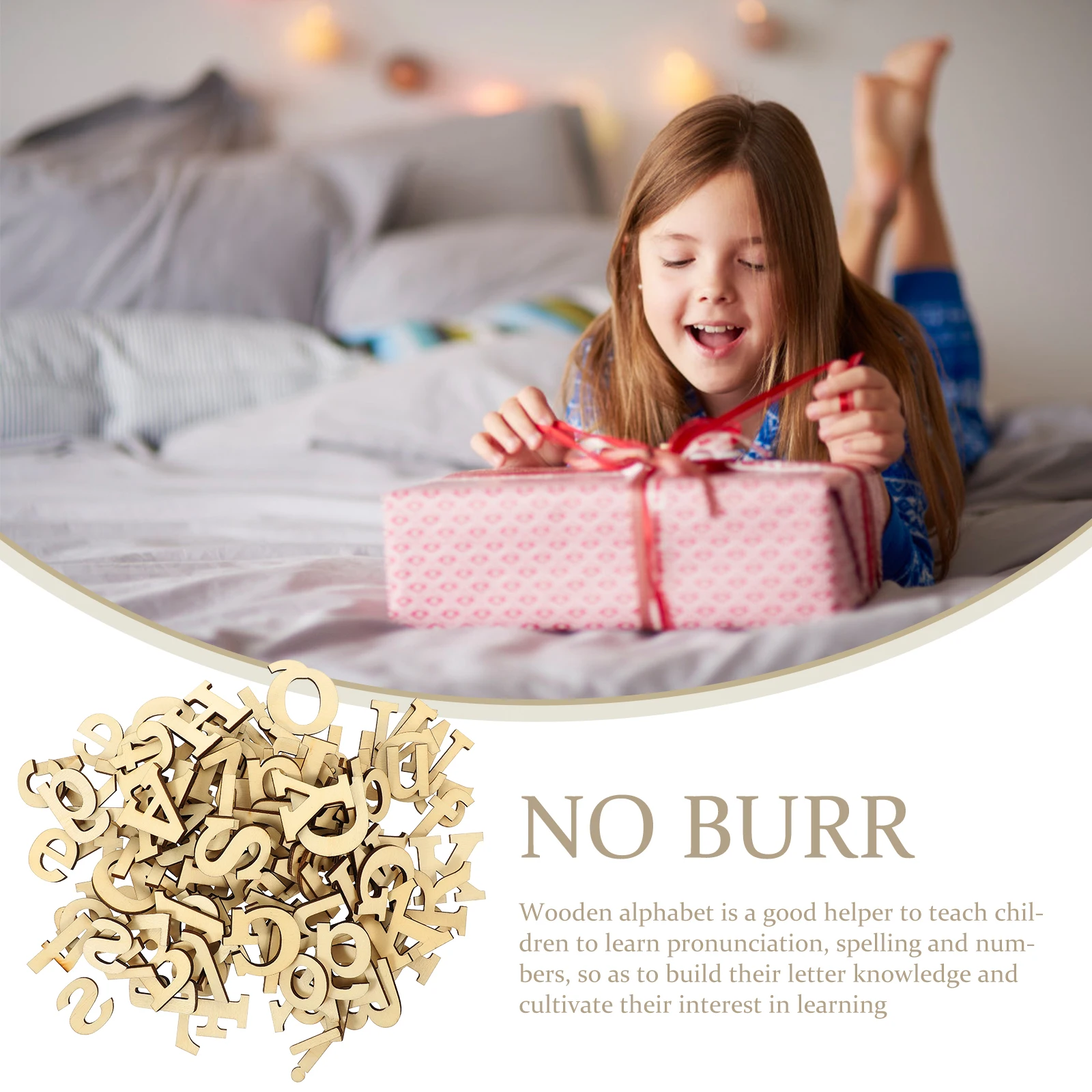 

124Pcs Wood Letter Numbers Decor Natural Material Handmade Craft Unique Gift Idea for Friends Family Home Wall Desk Decorative