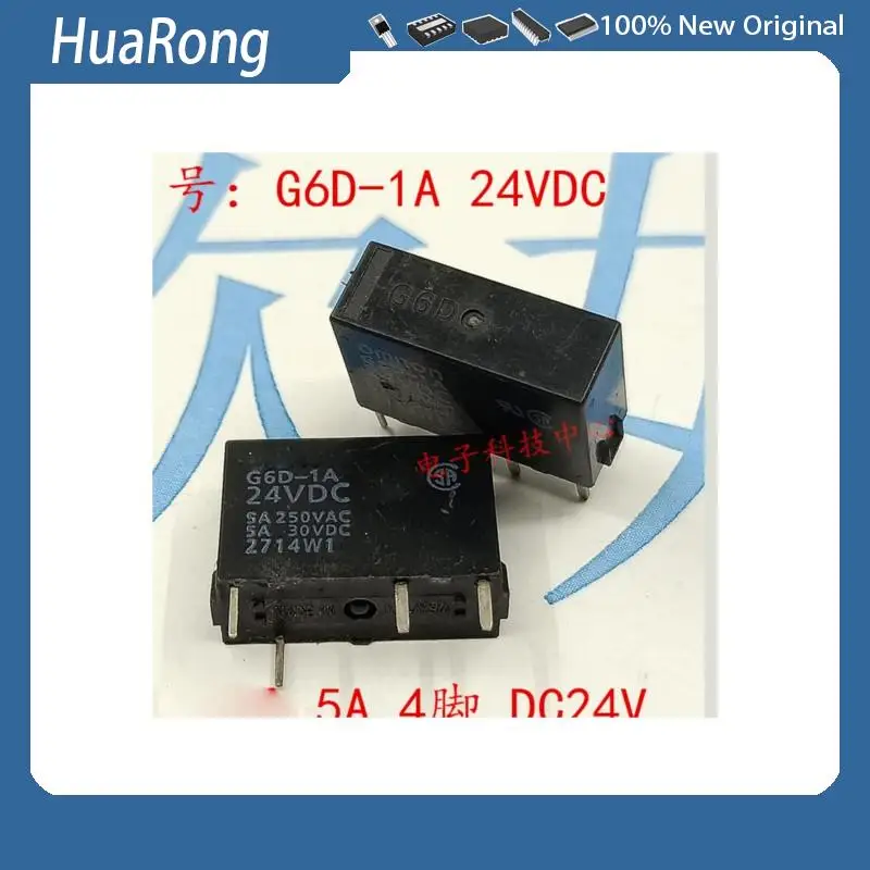 

New 5pcs/lot G6D-1A 24VDC G6D-1A-24VDC G6D-1A-ASI G6D-1A-ASI-24VDC 5A 4PIN