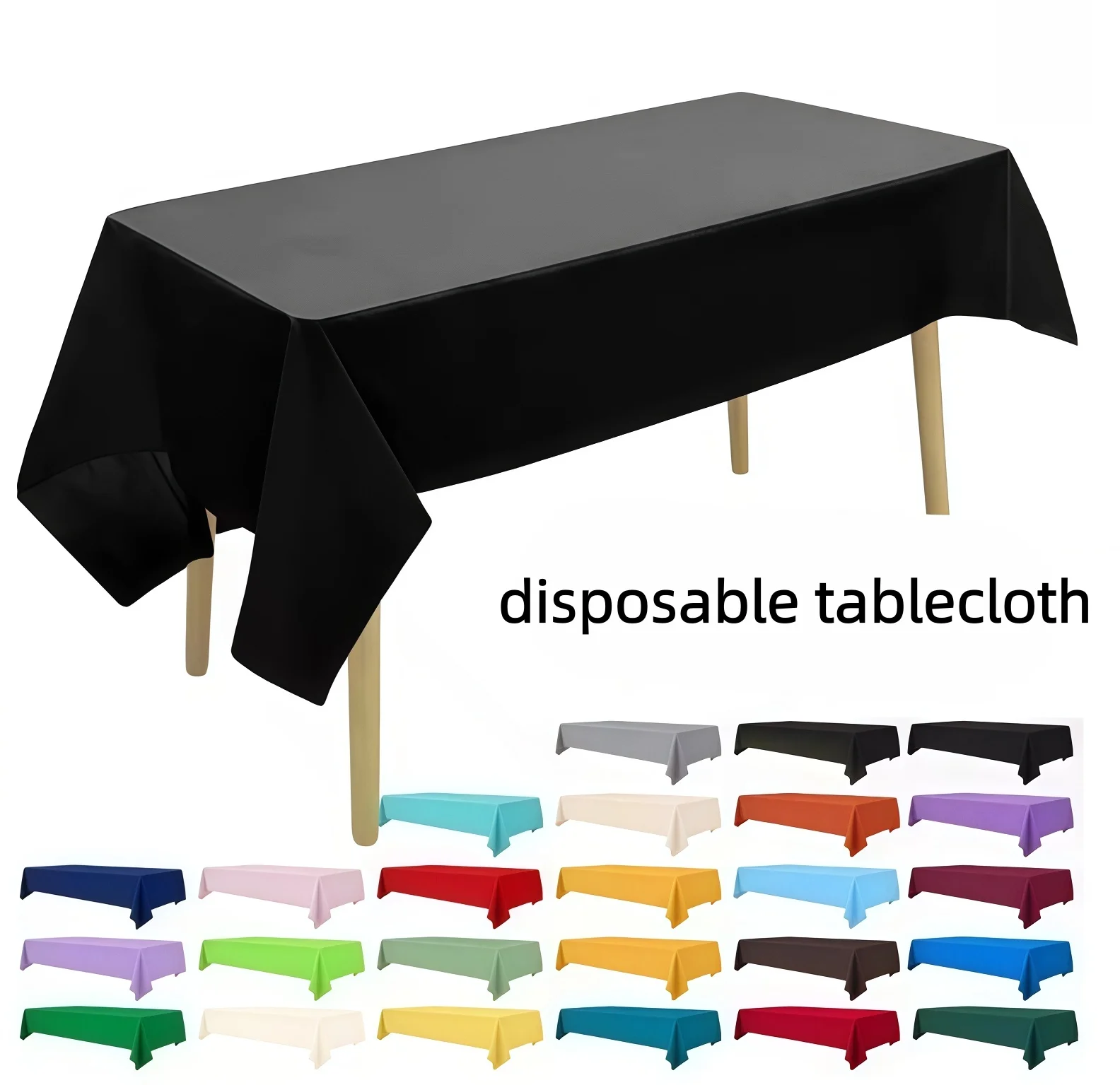 Disposable Solid Color Tablecloth Rectangular Plastic Tablecloth Rectangular Tablecloth Dining Table Party Disposable Tablecloth