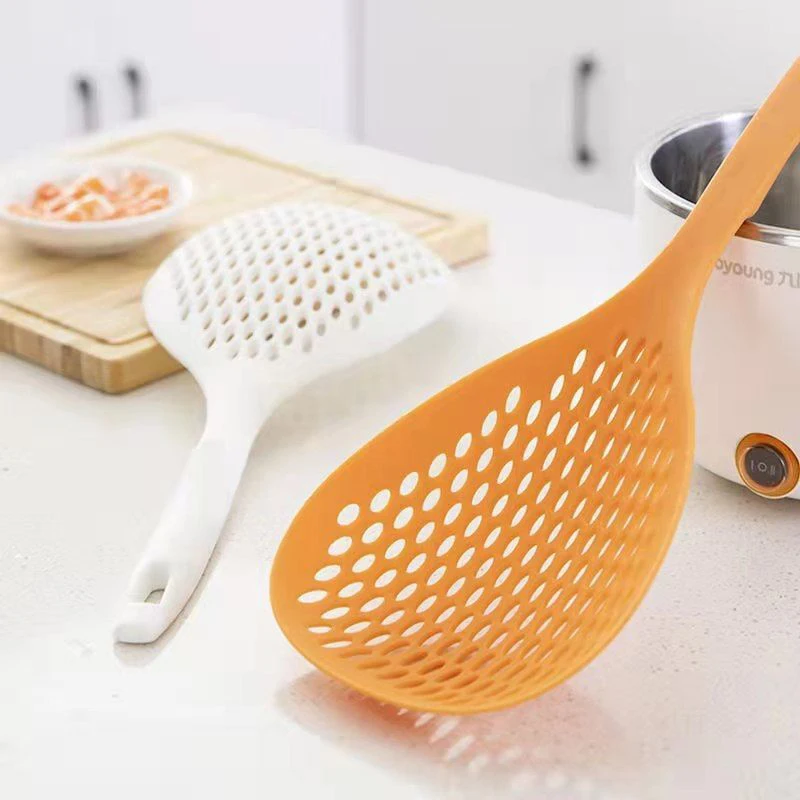 Japanese-style Colander Nylon Long Handle Round Mesh Spoon Loo Noodle Dumpling Anti-scalding Spoon Household Large Colander