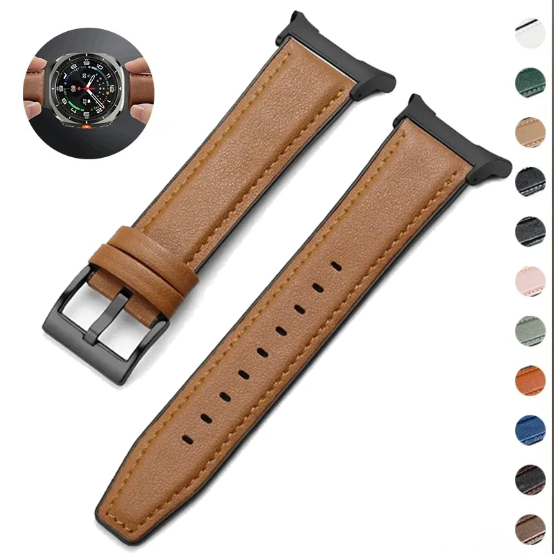 Leder-Silikon-Armband für Samsung Galaxy Watch 8 40/44mm 8Class Armbandband für Galaxy Watch Ultra 47mm Ultra(2025) Correa