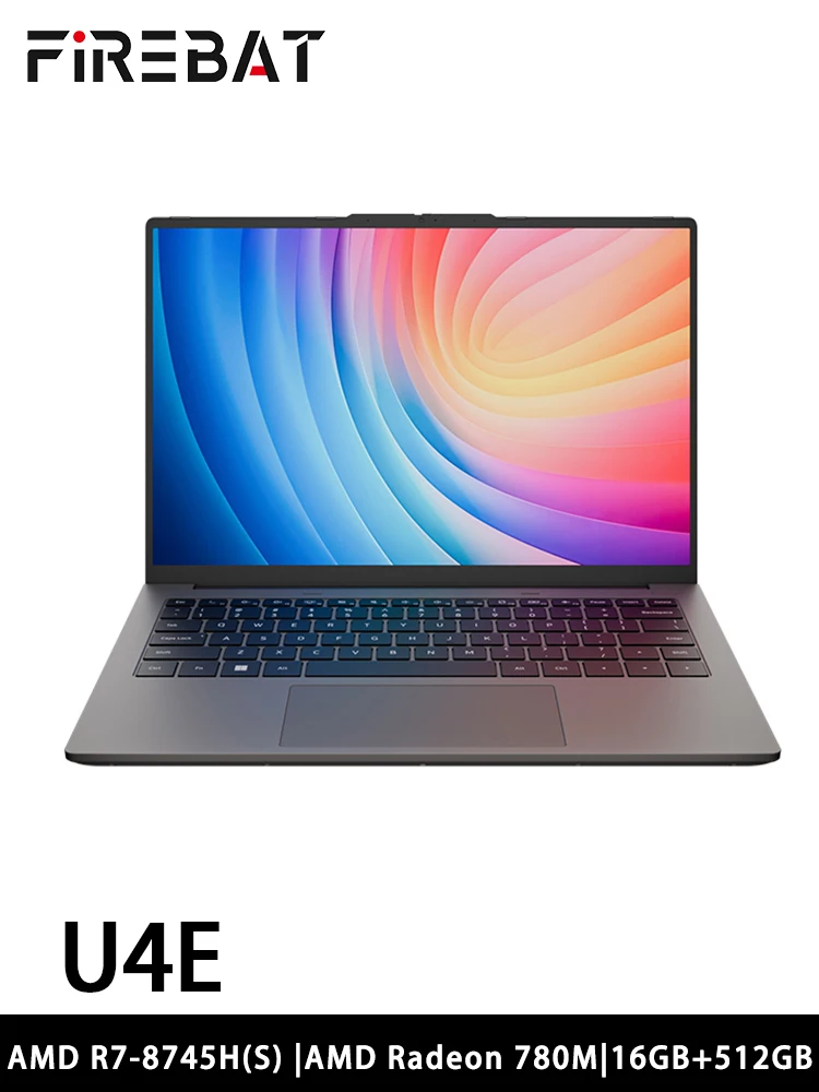 

FIREBAT U4E 14 Inch Ryzen7 8745HS Radeon 780M DDR5 144Hz 2.5K Wifi6 BT5.1 16GB 512GB Gaming Ultrabook Gamer Bussiness Laptop