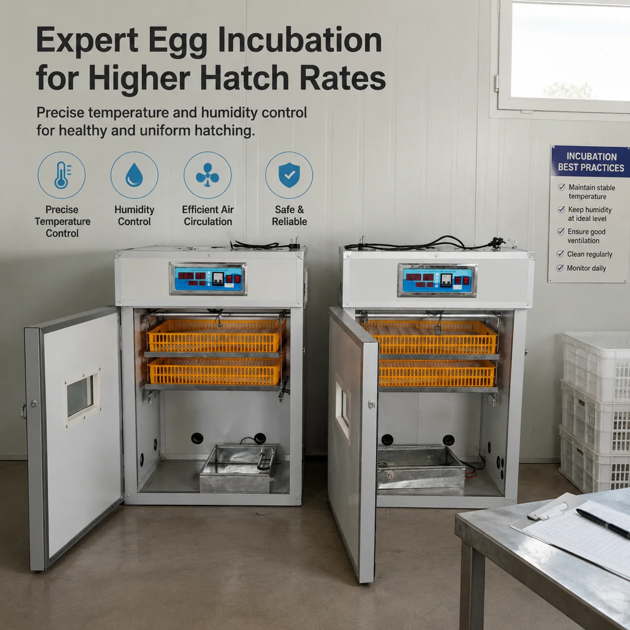 Fully Automatic Feeding Water 176 Eggs Setter Poultry Equipments And Incubator For Hatching Chicken Egg