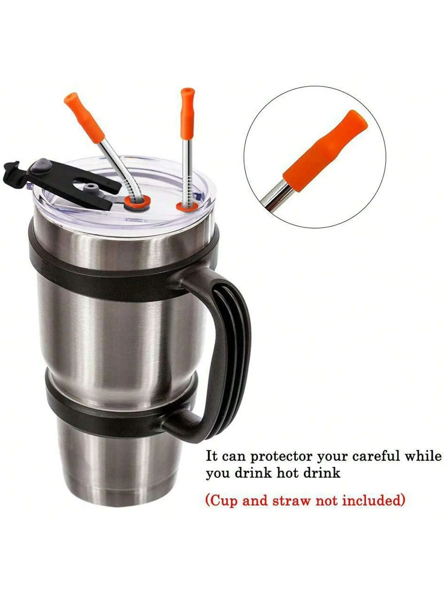 Silicone Straw Tips, Reusable Metal Straws Covers Fit for 1/4 Inch Wide(6MM Outer Diameter) Stainless Steel Straws（Color Random）