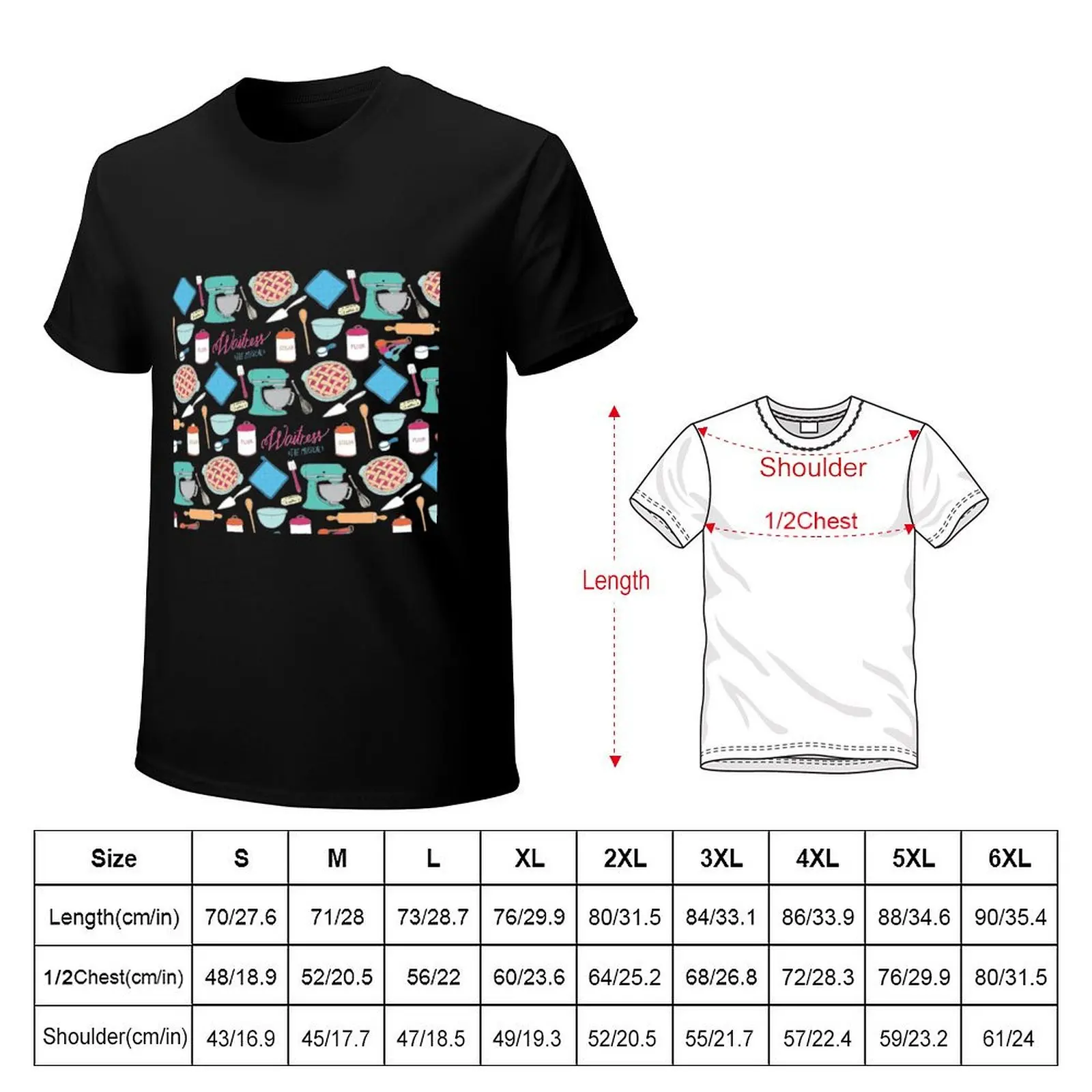 Waitress the Musical Pattern T-Shirt Modern Print Casual T-Shirt