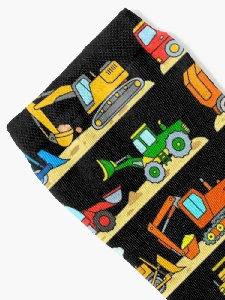 Construction Machines Excavators Trucks Bulldozers for Kids Socks valentine gift ideas short winter gifts Run Male Socks Women's