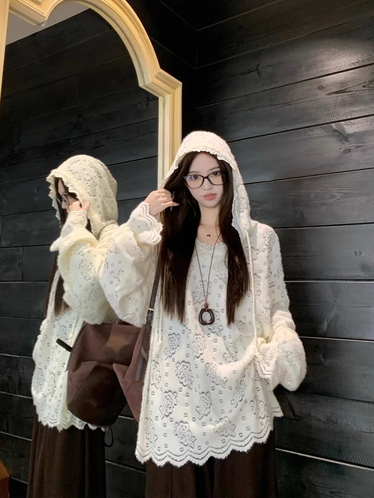 

Восстанавливающая длинная футболка с капюшоном, женская осень 2023, новая свободная повседневная универсальная многослойная одежда, корейская одежда для поездок на работу