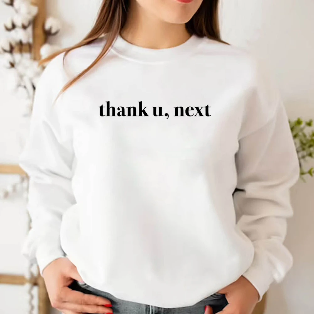 

Thank U Next Sweatshirt Women Harajuku Graphic Hoodies 90's Fashion Crewneck Sweatshirts Streetwear Casual Pullovers Fans Gift