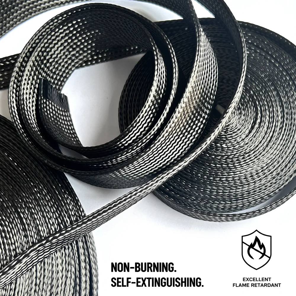 Carbon Fiber Braided Sleeve ID 4/6/8/10/12/14/20/25/30/40/50/80MM Flame/Corrosion Resistant Anti-Static Cable Sleeving Mesh Tube