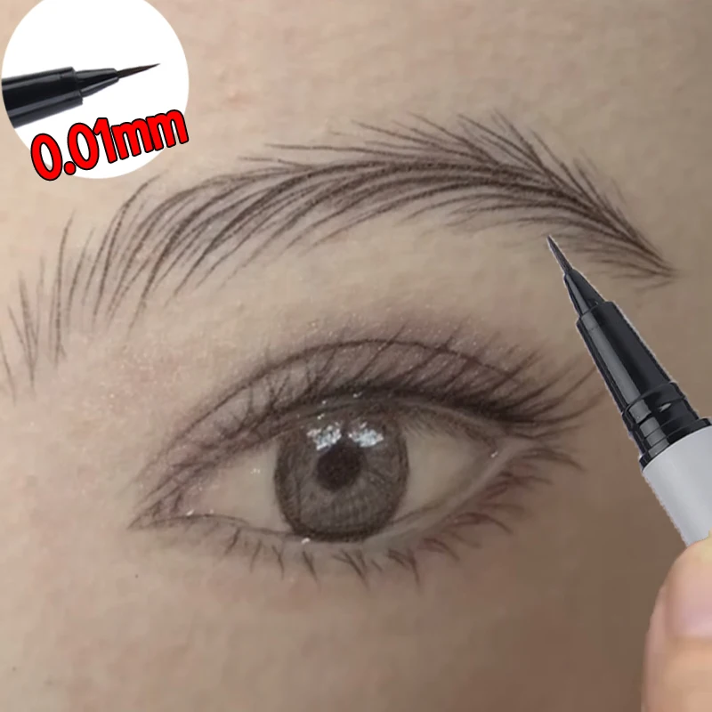 Lápiz de cejas ultrafino de 0,01mm, delineador de ojos de gusano de seda, resistente al agua, sin manchas, duradero, lápiz líquido para cejas que no destiñe