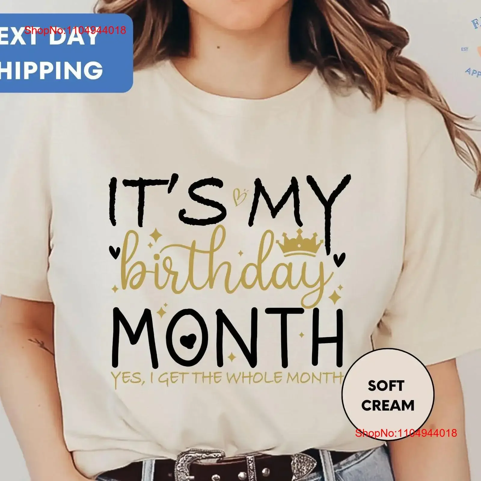 

It's My Birthday Month T Shirt Squad vintage Washed Casual Slightly fashion Stylish Soft Top For Everyday Wear Unisex