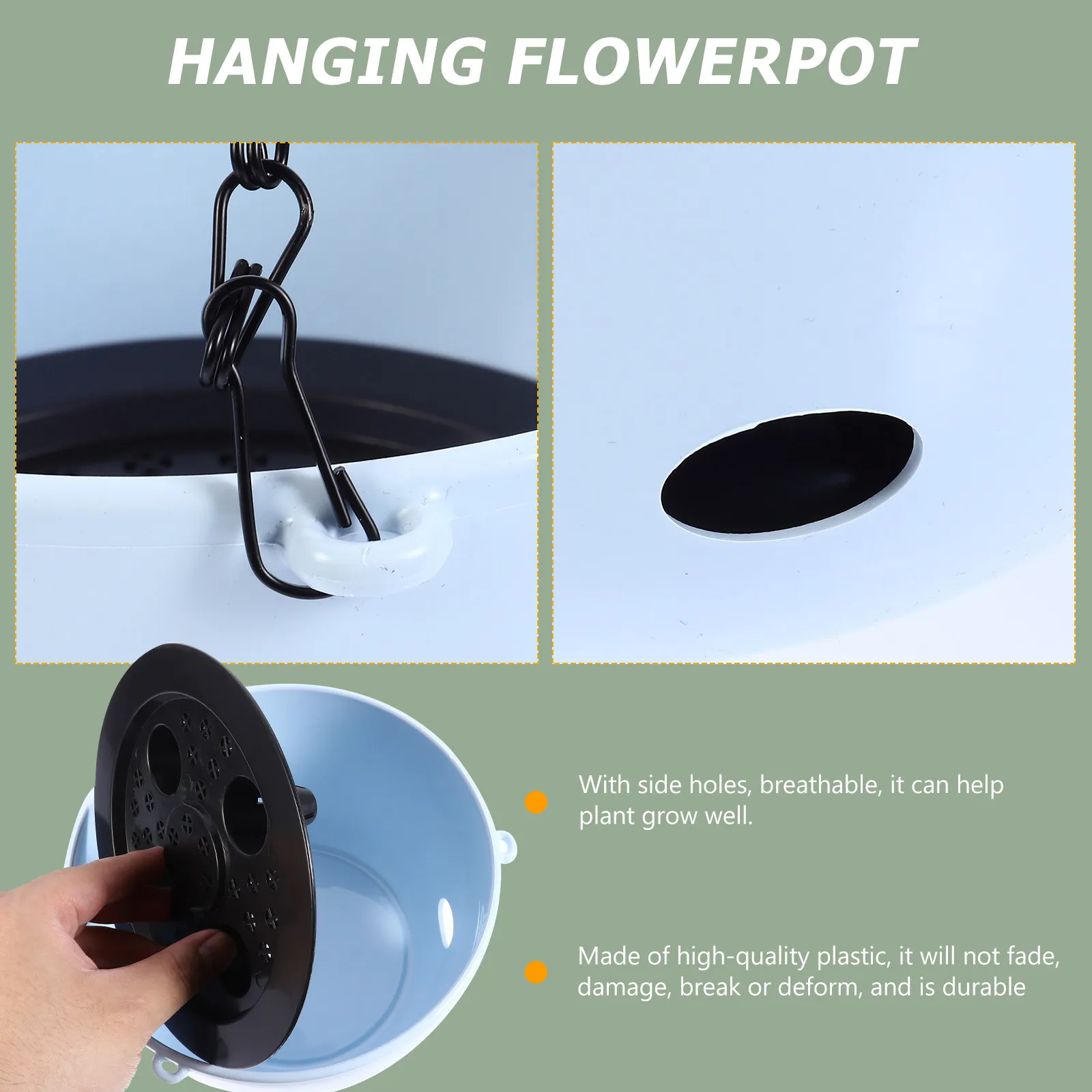 Creative Plastic Hanging Succulents Pot Moderate Size Wall Hanging Decoration Balcony Suspension Planter Home Garden Storage