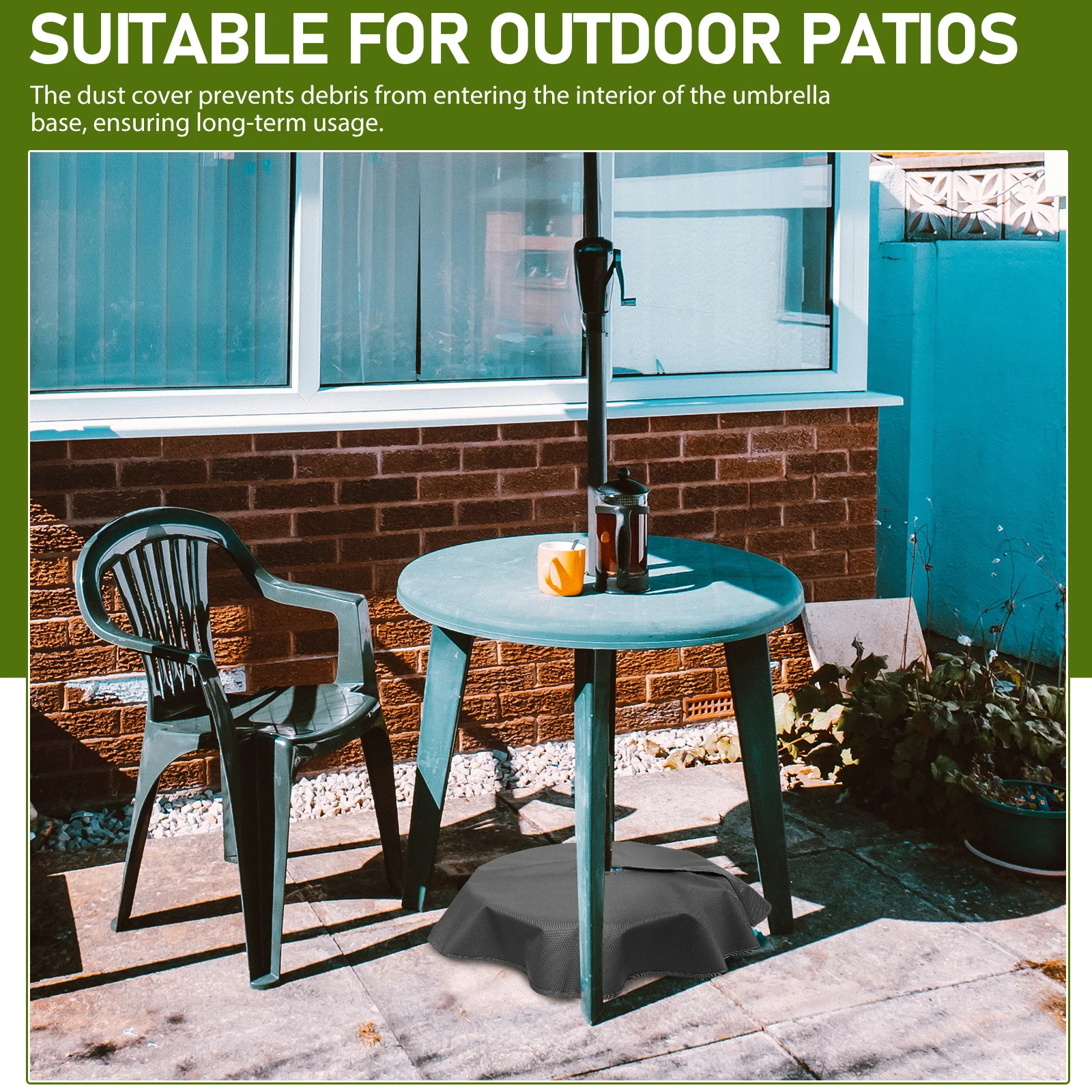 غطاء حامل مظلة مستدير للفناء، واقي متين، حماية من المطر والرياح، سهل التنظيف، غطاء حامل المظلة على المدى الطويل #5