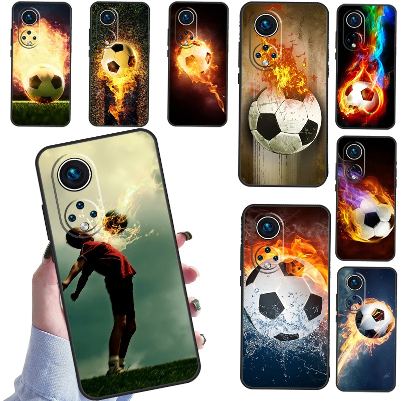 Fire Football Skeleton Soccer Ball  For Honor 50 Lite Case For Huawei P40 P30 P20 Lite P50 Pro P Smart 2019 Mate 20 Lite Cover