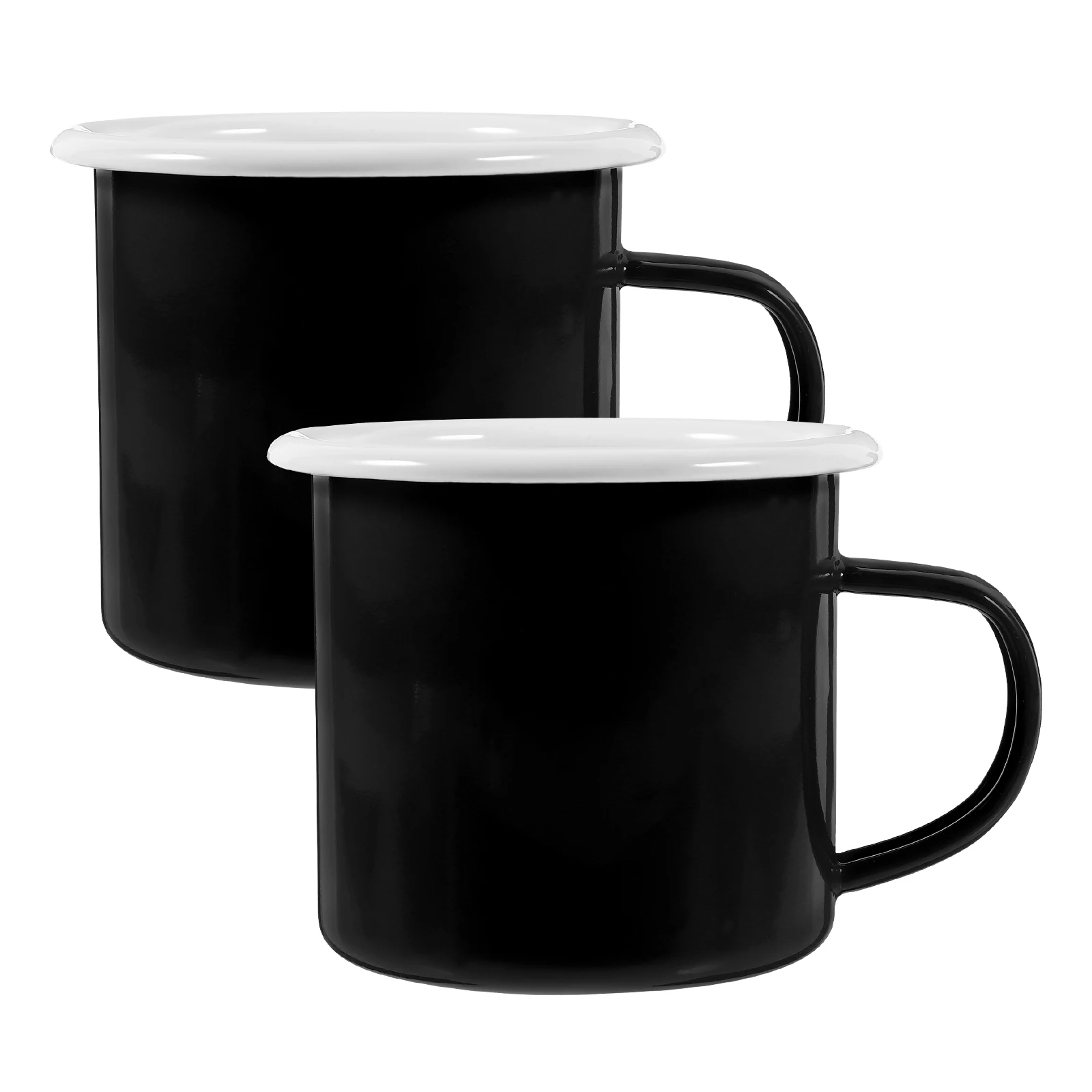 

2 Pcs Enamel Mugs Vintage Style Thickened Water Vintage Style Enamel Cup Cups Home Office Wear Resistance Tea Drinking