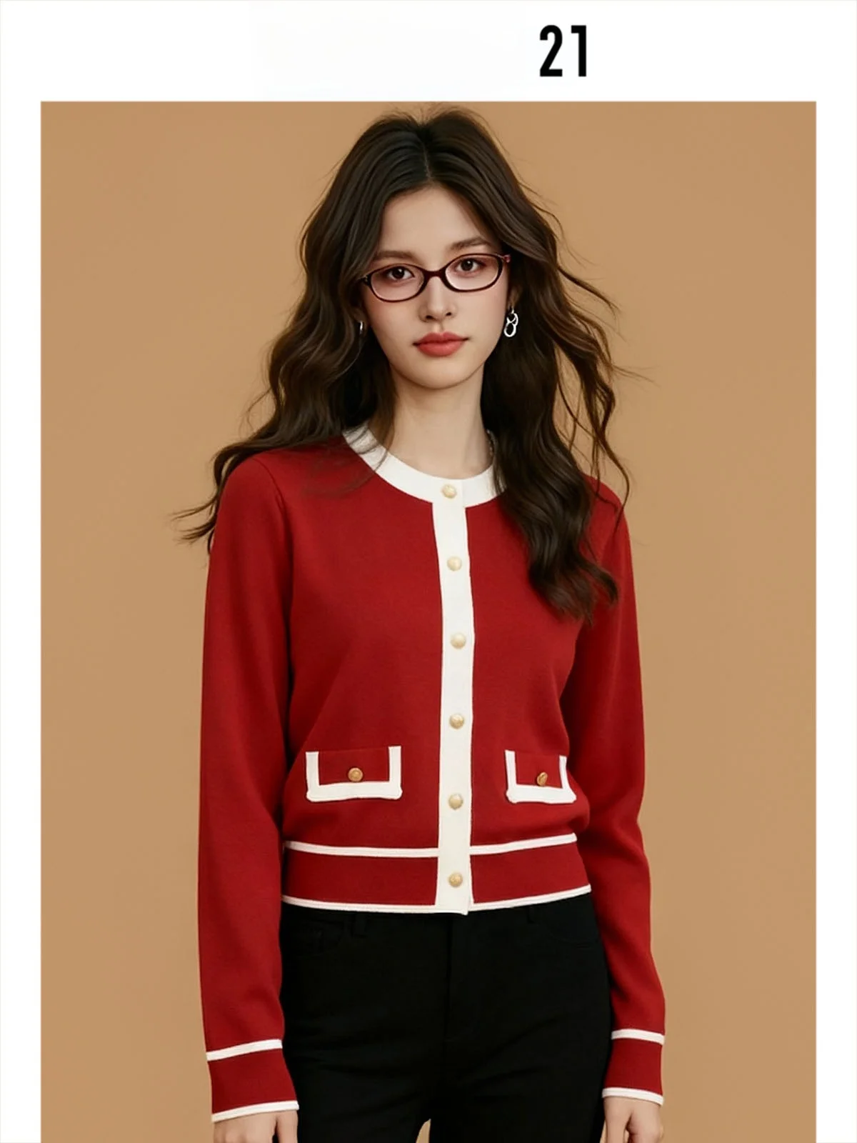 

Forever 2 Cisas Knitted Sweater Women's Autumn Winter Festive Red Color 2026 New Arrival Casual Sle Long Sve round ...