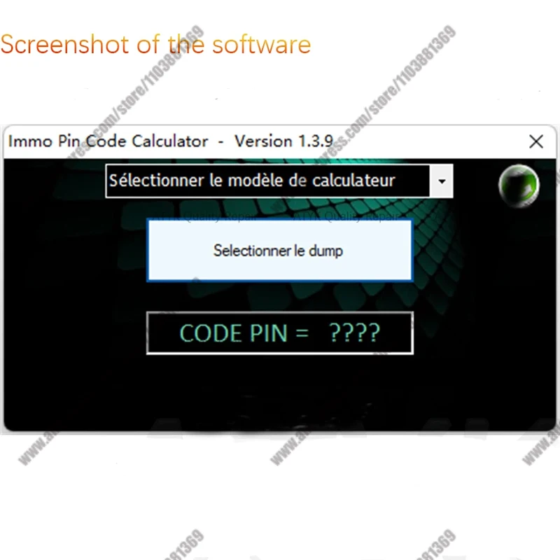 IMMO Pin Code Calculator V1.3.9 Repair equipment Diagnostic software Pin Code Calculator IMMO 1.3.9 obd2 scanner Code reader VCI