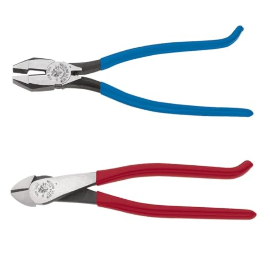 

Pliers Set, Made in USA, Ironworker's Diagonal Cutting Pliers and Heavy Duty Side Cutters, Tie Wire Cutter for Rebar Work, 2-Pi