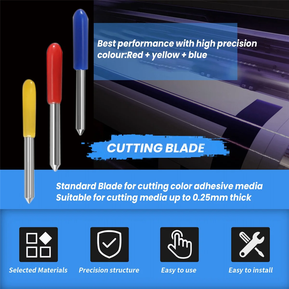 ABYL 30Pcs 30 45 60 Degree Roland Cutting Plotter Cutter Knife Blades Offset
