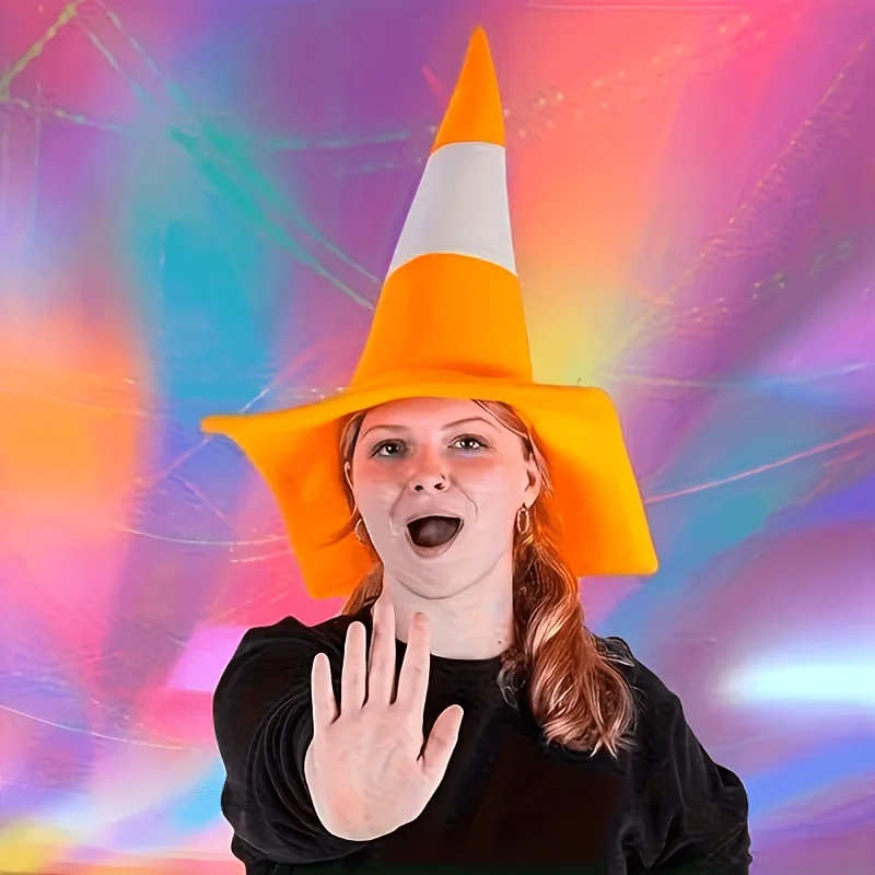1pc Party Roadblock Top Hat - Dress-Up Traffic Signal Hat - Simulated Traffic Barrier Hat, Suitable for Role-Playing, Halloween
