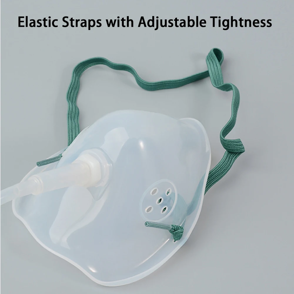 Reusable Oxygen Mask with Elastic Straps, Replacement Parts Oxygen Mask, for Clinic Health Care Medical or Home