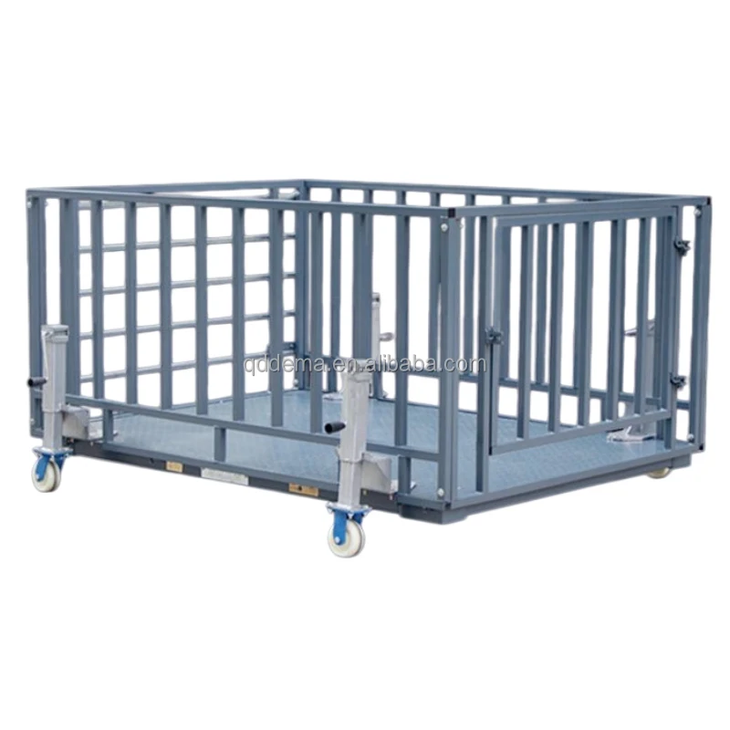 3 Ton Fenced Livestock Floor Scale Livestock Weighing Scale Custom Size Livestock Weighbridge with Fence for Farm Breeding