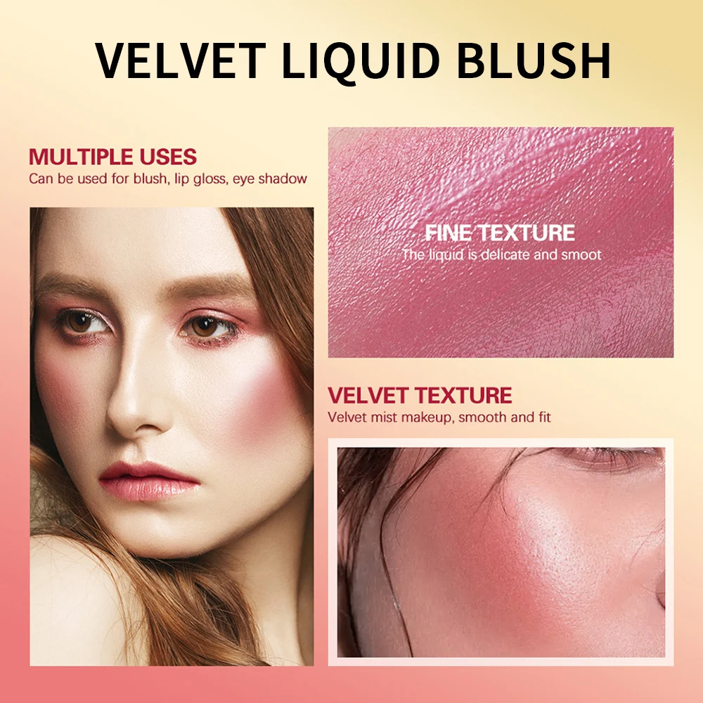 Liquid Blush Velvet Matte Blusher Face Pigment Waterproof long lasting Beauty Natural Moisturizing Rouge Blush Makeup Cosmetics