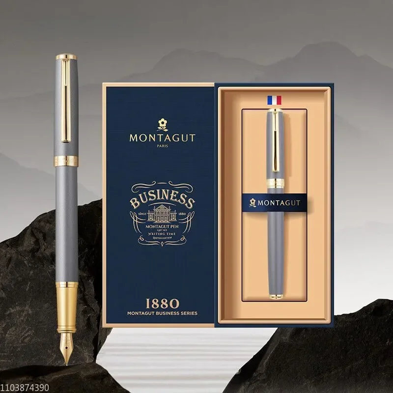 Montagut Courteous Reception Fountain Pen Iridium Gold EF/F/Bent 0.38/0.5mm/1.0mm Nib Ink Pen Art Curved Student School Supplies
