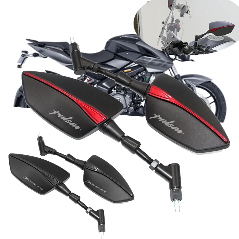 Para BAJAJ PULSAR 200 NS RS AS Pulsar 200NS 200RS 200AS Dominar 400 Dominar250 espejo retrovisor Universal de alta calidad para motocicleta