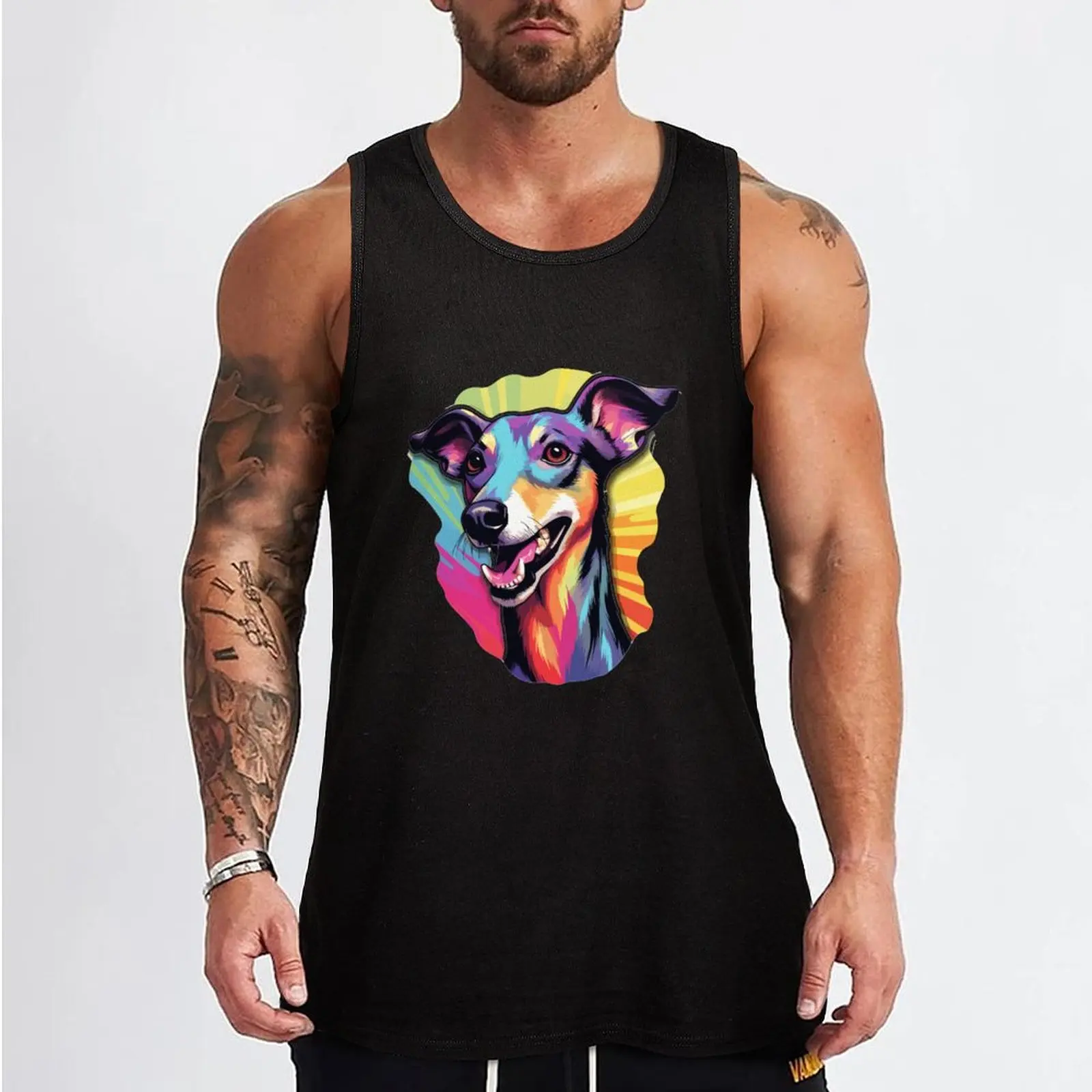 Colorful Cartoon Galgo Espanol Greyhound Spanish Tank Top quick-drying t-shirt sleeveless man shirts summer clothes man 2025