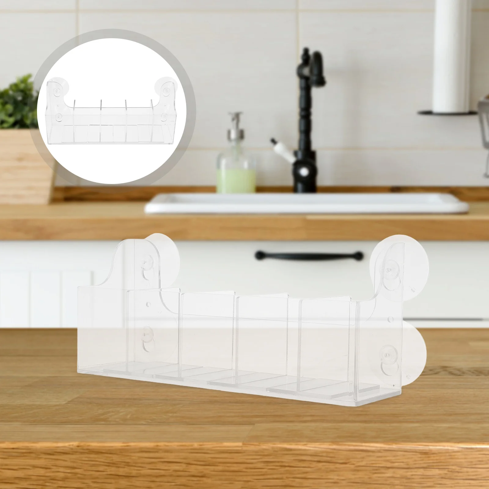 

4pcs Drink Suction Shelf Adjustable Acrylic Refrigerator Organizer With Strong Suction Cups For Bottles Cans Chocolates Soda