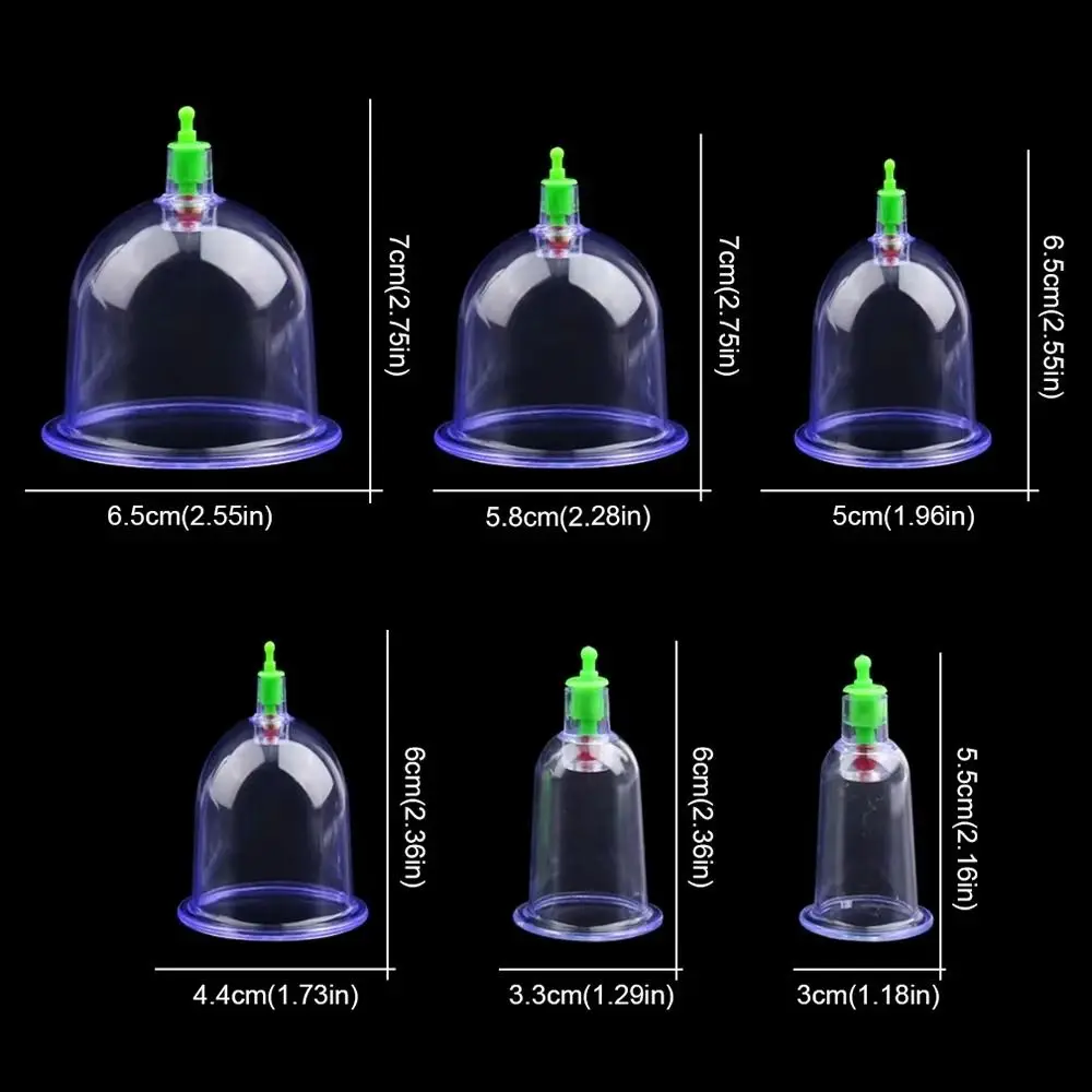 8Pcs/Set Anti-cellulite Vacuum Cupping Cans Dry Wet Type Body Therapy Suction Cup Non-Glass 6 Cups - view 6