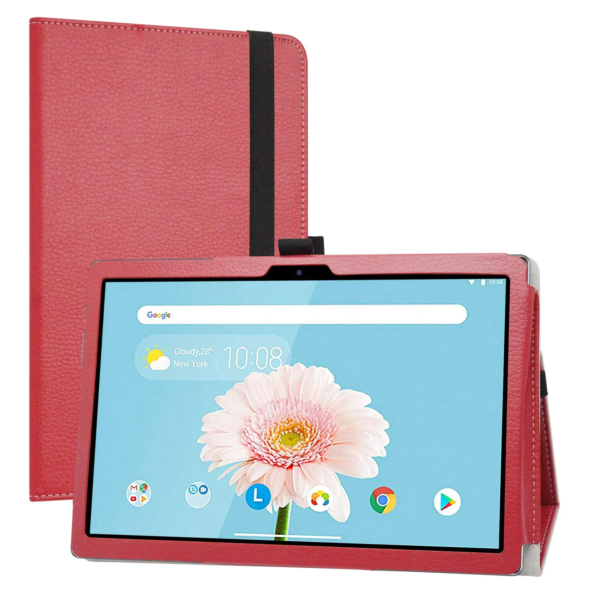 Étui Teclast P20HD M40 10.1 rouge en cuir PU avec support, étui de protection pour tablette, étui fin à rabat, accessoires