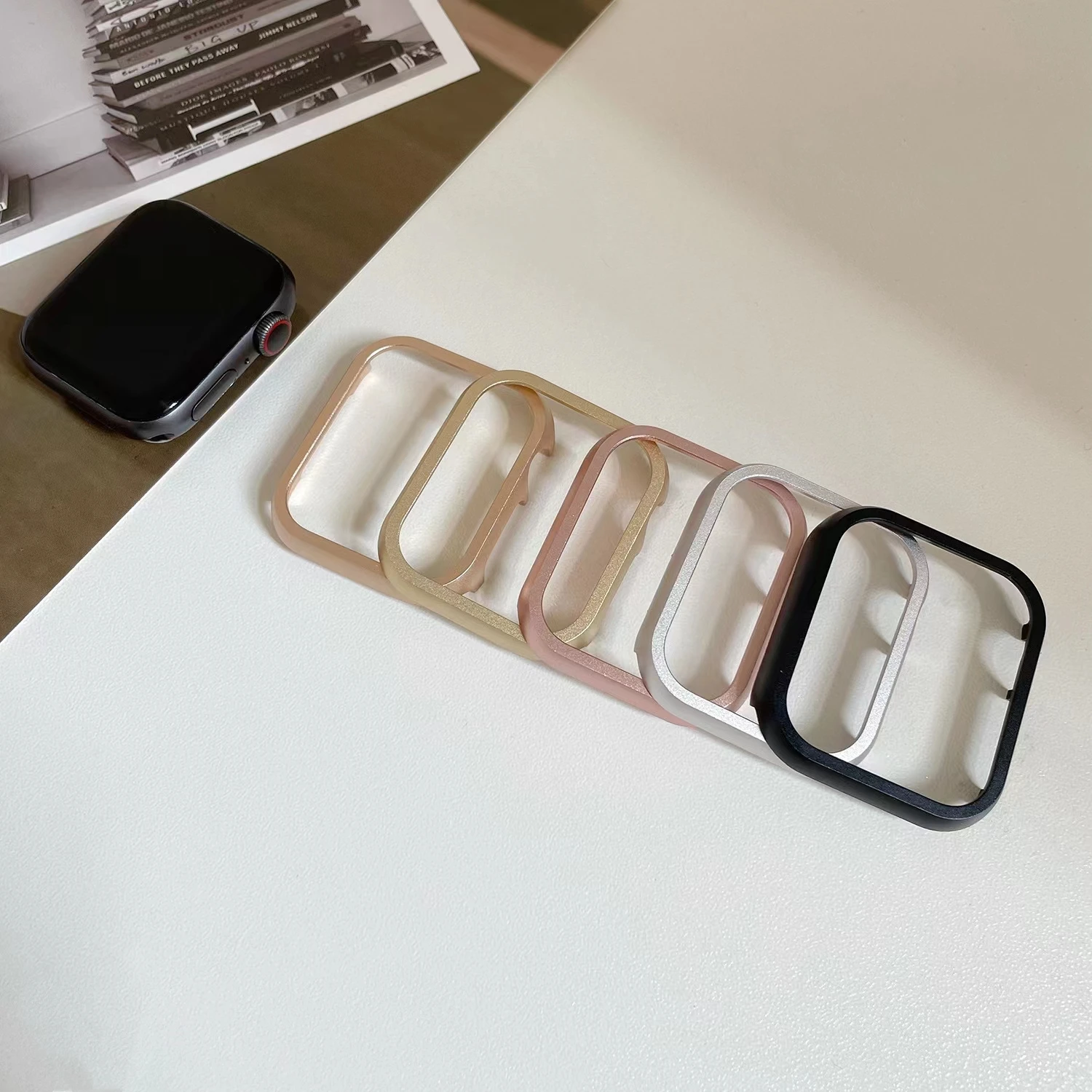 40/44 مللي متر المعادن الإطار الوفير حامي ل أبل ووتش SE 8 7 6 5 38/42 مللي متر 49 جدا قشرة صلبة ل IWatch 4 3 2 1 41/45 مللي متر حالة غطاء