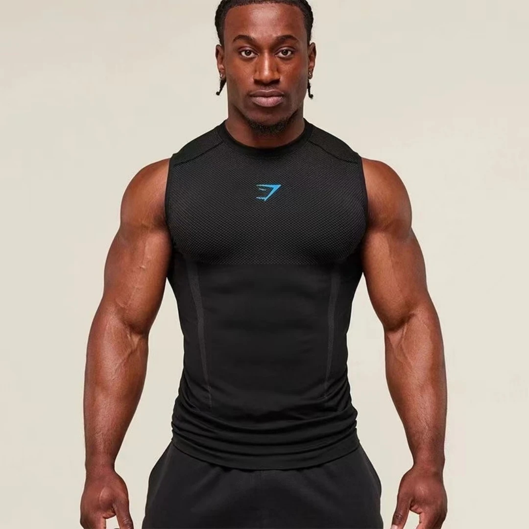 GYMSHARK 5.0 Fitness Running Shapewear Top GYMSHARK ONYX 5.0 Super Hero Men's Fitness Clothing Fitness Tight Tank Top
