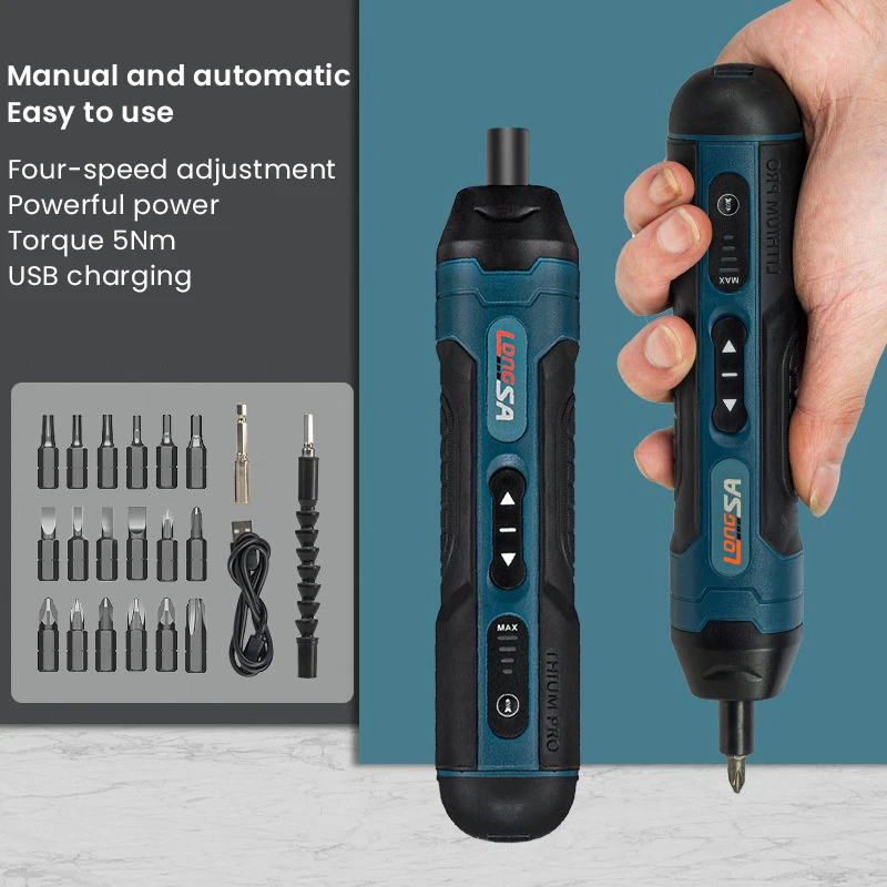 Mini Electric Screwdriver Set 1300mah Rechargeable Adjustment Power Dril Multi-function Torque Disassembly Repair Tools Kit