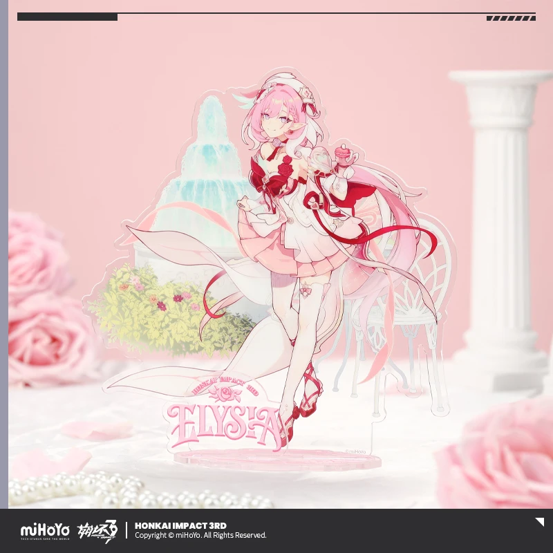 صندوق هدايا رسمي لموضوع إليسيا شارة تذكرة ليزر من الأكريليك علامة قائمة سلسلة مفاتيح زخرفة هونكاي إمباكت إليسيا كوسبلاي هدية عيد الميلاد