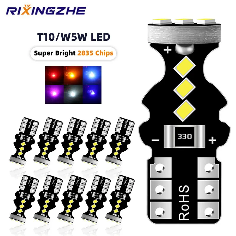 

2/10PCS T10 W5W LED 194 Car Interior Light Canbus Auto Reading Dome Lamp Super Bright License Plate Lamp 12V DRL 9SMD No Error