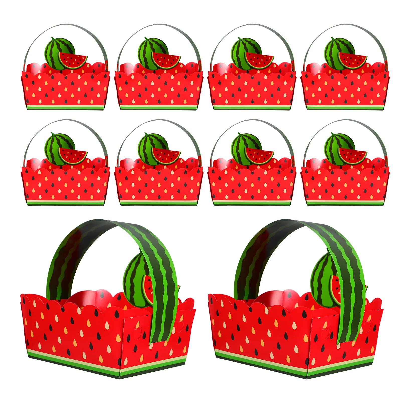 

20pcs Fruit Paper Box Watermelon Themed Summer Kids Trays Snack Boxes Decorative Containers Birthday Supplies