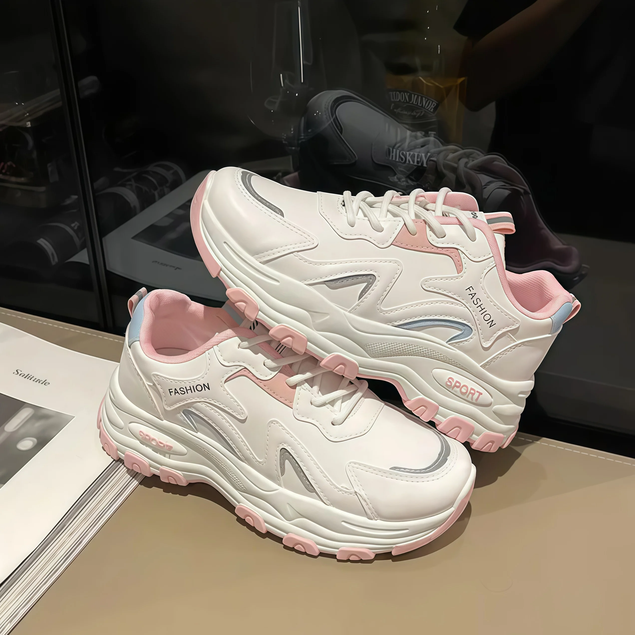 Women's New All-Season Lightweight, Simple, Soft-Soled, Comfortable, Stylish, and Unique Sports Shoes. Versatile Casual Women's Shoes for Daily Commuting and Running view 5