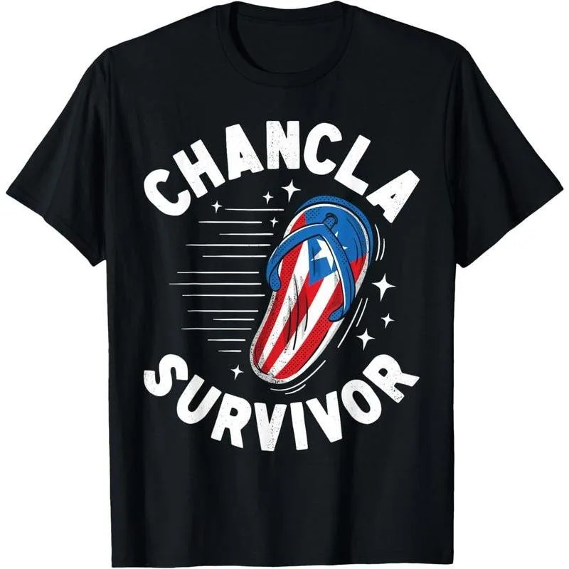 

Funny Chancla Survivor T-Shirt Latino Humor Graphic Tee Summer Casual Unisex Top Cotton S-3XL Gift For Men Women