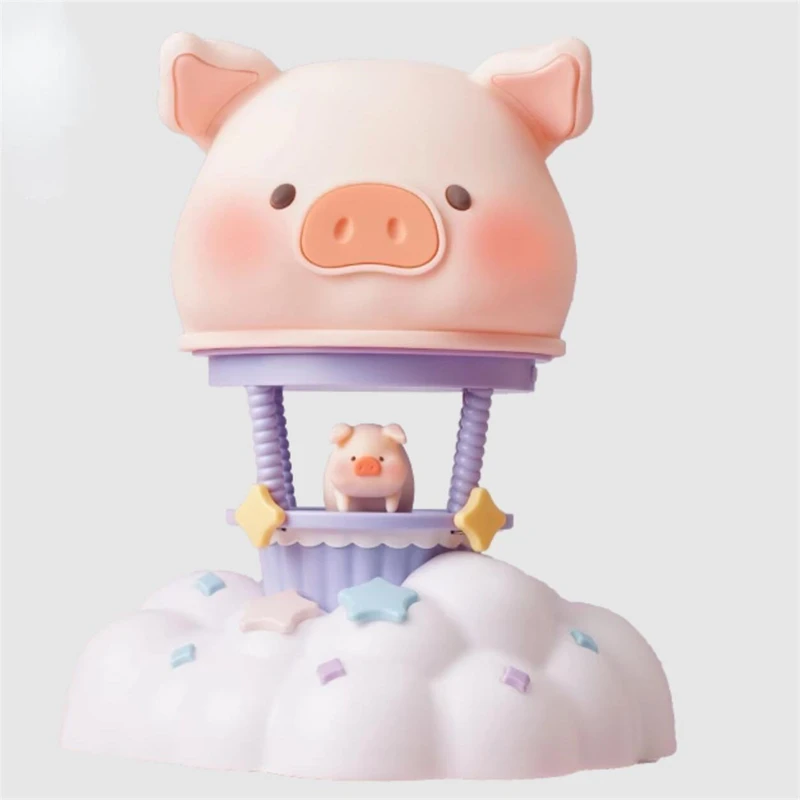 

LuLu the Piggy Hot Air Balloon Touch Light LULU Pig Lamp Action Figure Dolls Toys Christmas Gift for Kids Pig Bedlamp Nightlight