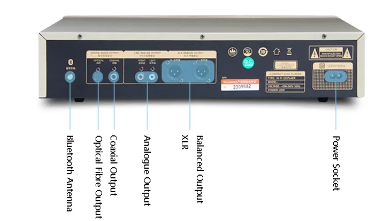 Lettore CD HIFI senza perdita Bluetooth 5.0 OPA1612 Amplificatore operazionale DTS Lettore musicale CD 24 bit 192KHz Decodifica uscite XLR