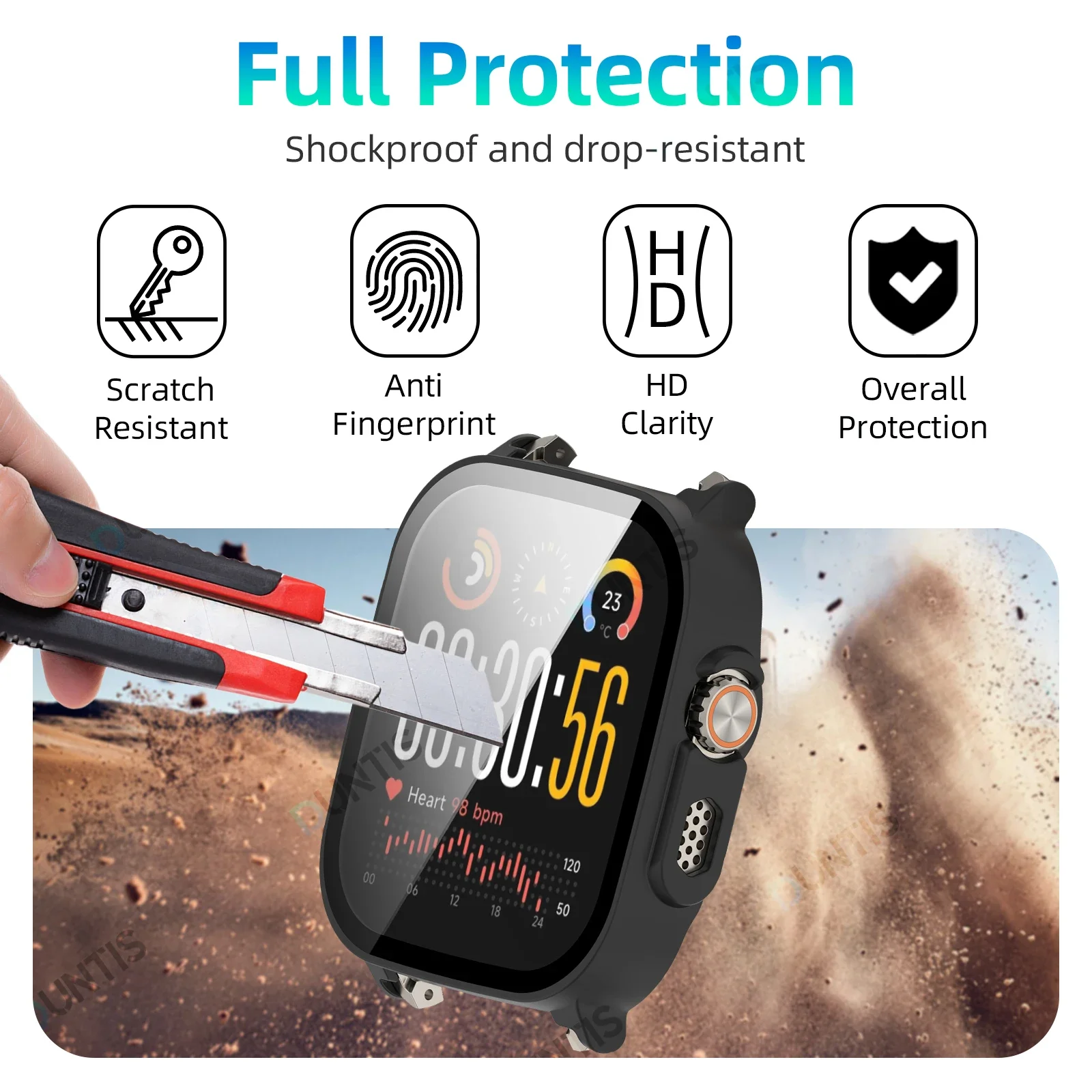 PC Case for Realme Watch 5 Tempered Glass Shell Protective Cover Hard Bumper Case Screen Protector for Realme Watch5 Accessories image 2
