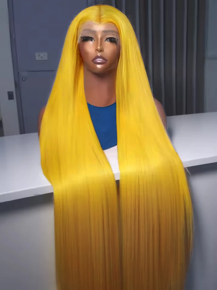 

30 40 Inches Light Yellow Straight Human Hair 13x6 HD Lace Frontal Wigs 613 Colored 13x4 Lace Front Wig For Women 250% Density