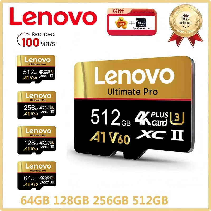Lenovo Micro TF Cards 32GB/64GB/128GB/256GB Micro TF SD Memory Card UHS-I U3 A2 Class 10 Fast Transfer for GoPro DJI Smartphone