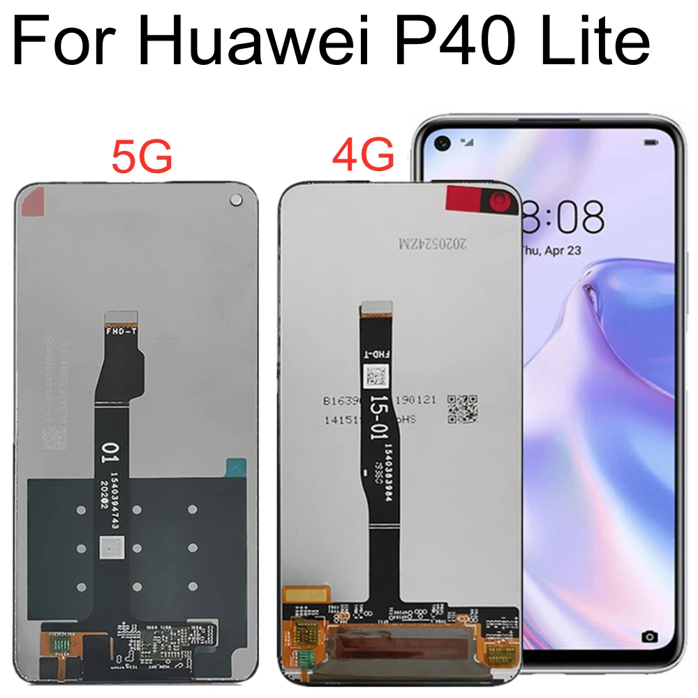 For Huawei P40 Lite 4G JNY-L21A L02A / P40 Lite 5G CDY-NX9A LCD Display Touch Screen Digitizer Assembly Replacement